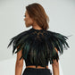 Women's Glam Natural Feather Cape