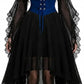 Dark Cross Witch Dress, Halloween Goth Mesh Sleeves Costume Dress, Plus Sizes