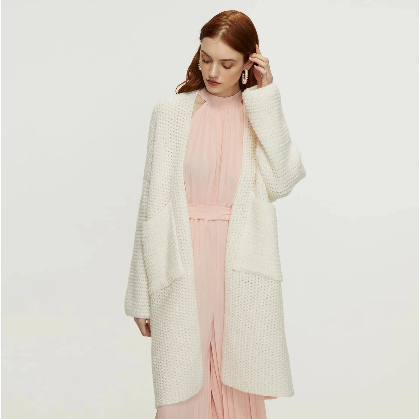 Knitted Cardigan Coat Medium-Length, Multi Colours