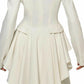 Women's Avant Garde Long Ruffle Tail White Blazer, Catwalk Collection