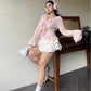 Vireous Elegant French Ruffle Flared-Sleeve Blouse, Plus Sizes