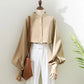 Vireous Lantern-Sleeve Stand Collar Businesswear Blouse, Spring and Autumn Style
