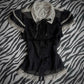 Dark Cross Classic Punk Emo Plaid Vintage Smock Top with Matching Skirt