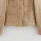 Vireous Round-Neck Simple Tweed Jacket, Multi Colours