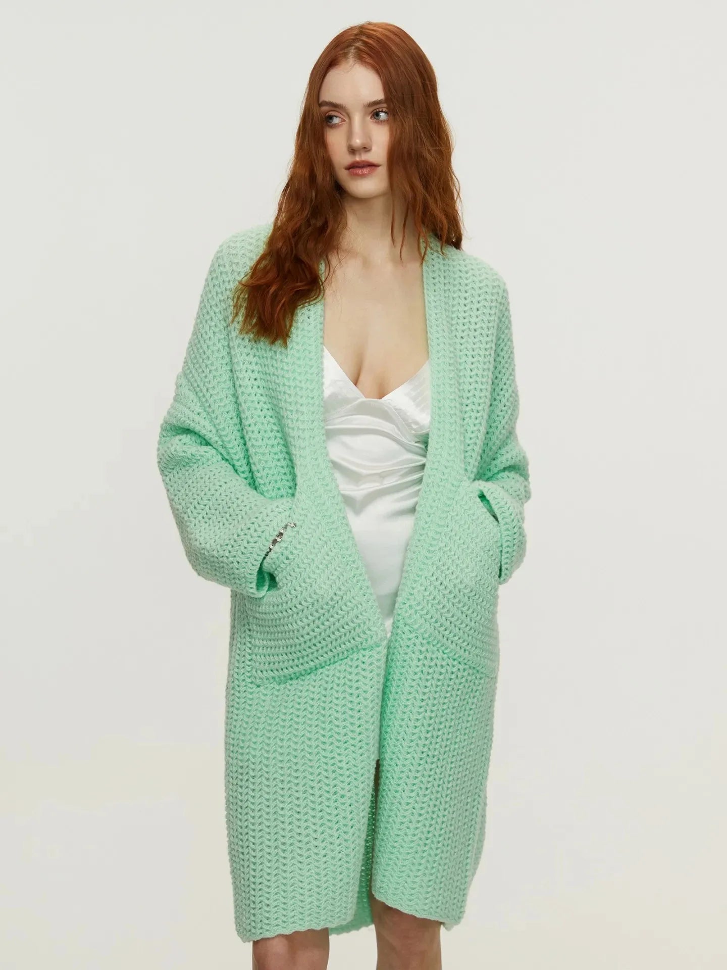 Knitted Cardigan Coat Medium-Length, Multi Colours