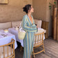 Vireous Crochet Colourful Women's Stripe Maxi Dress