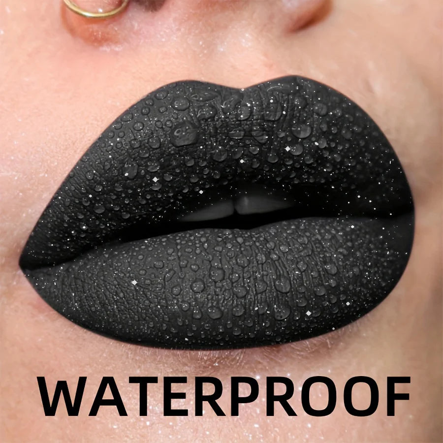 Rasme Waterproof Glitter Lipstick, Sexy Black Lip Gloss