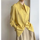 Vireous Long-Sleeve Peter Pan-Collar Blouse, Spring and Autumn Style