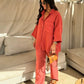Simple Cotton Linen Women's Summer Pants Suit, Multi Colours