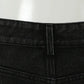 Vireous Feather Trim Black Denim Skirt