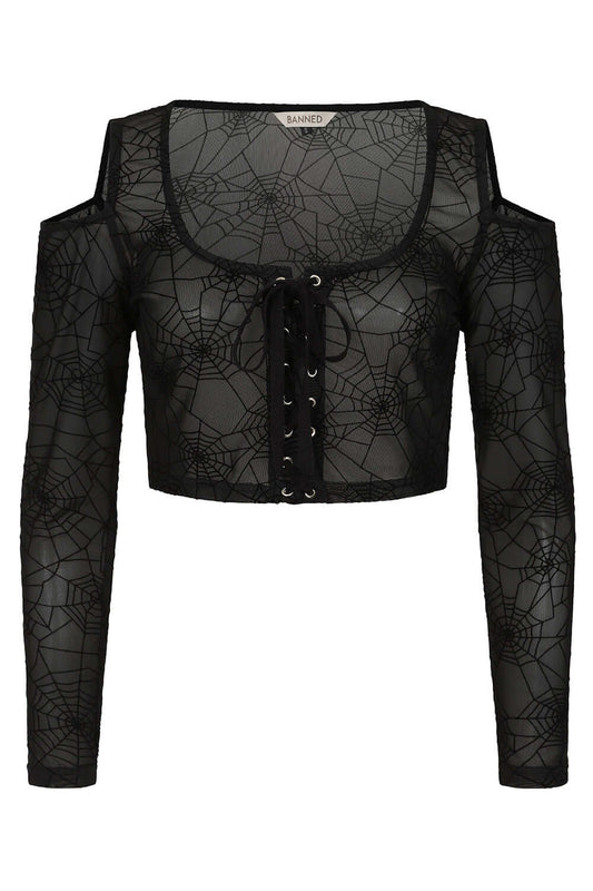 Banned Apparel Seraphina Women's Mesh Top in Black