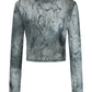 Banned Apparel Dysnomia Marble-Effect Crop Top