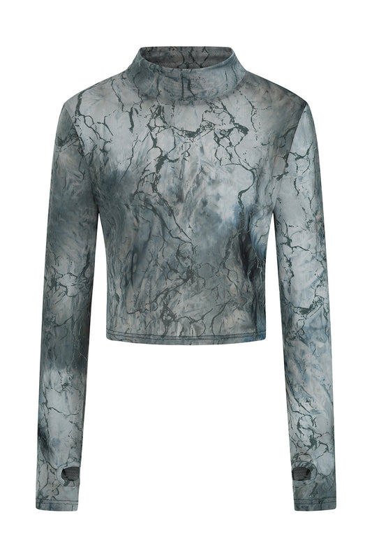 Banned Apparel Dysnomia Marble-Effect Crop Top