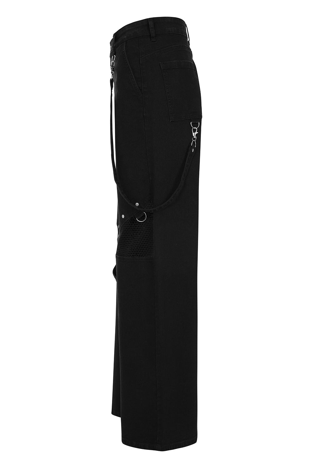 Banned Apparel Cinder Industrial Mesh-Panel Wide-Leg Trousers
