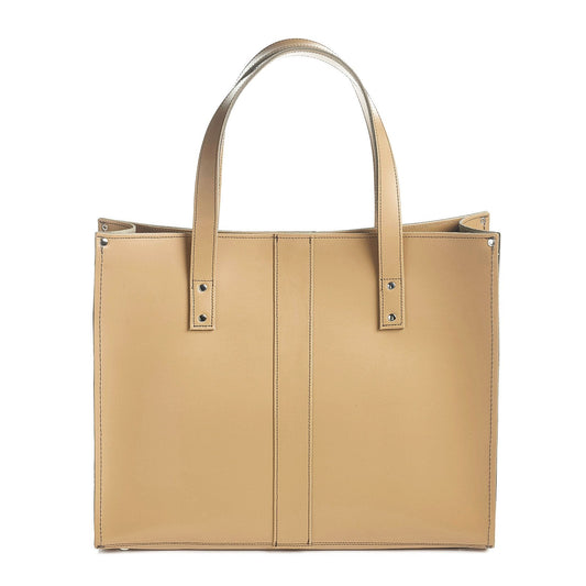 Handmade Leather Shopper in Iced Coffee