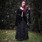 Dark In Love Violet Black Velvet Top with Dramatic Bell Sleeves