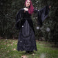 Dark In Love Violet Black Velvet Top with Dramatic Bell Sleeves