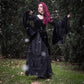 Dark In Love Violet Black Velvet Top with Dramatic Bell Sleeves