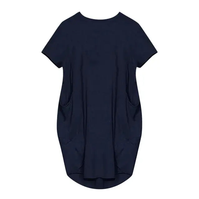 Women's Plus-Size Round-Neck Loose Dress