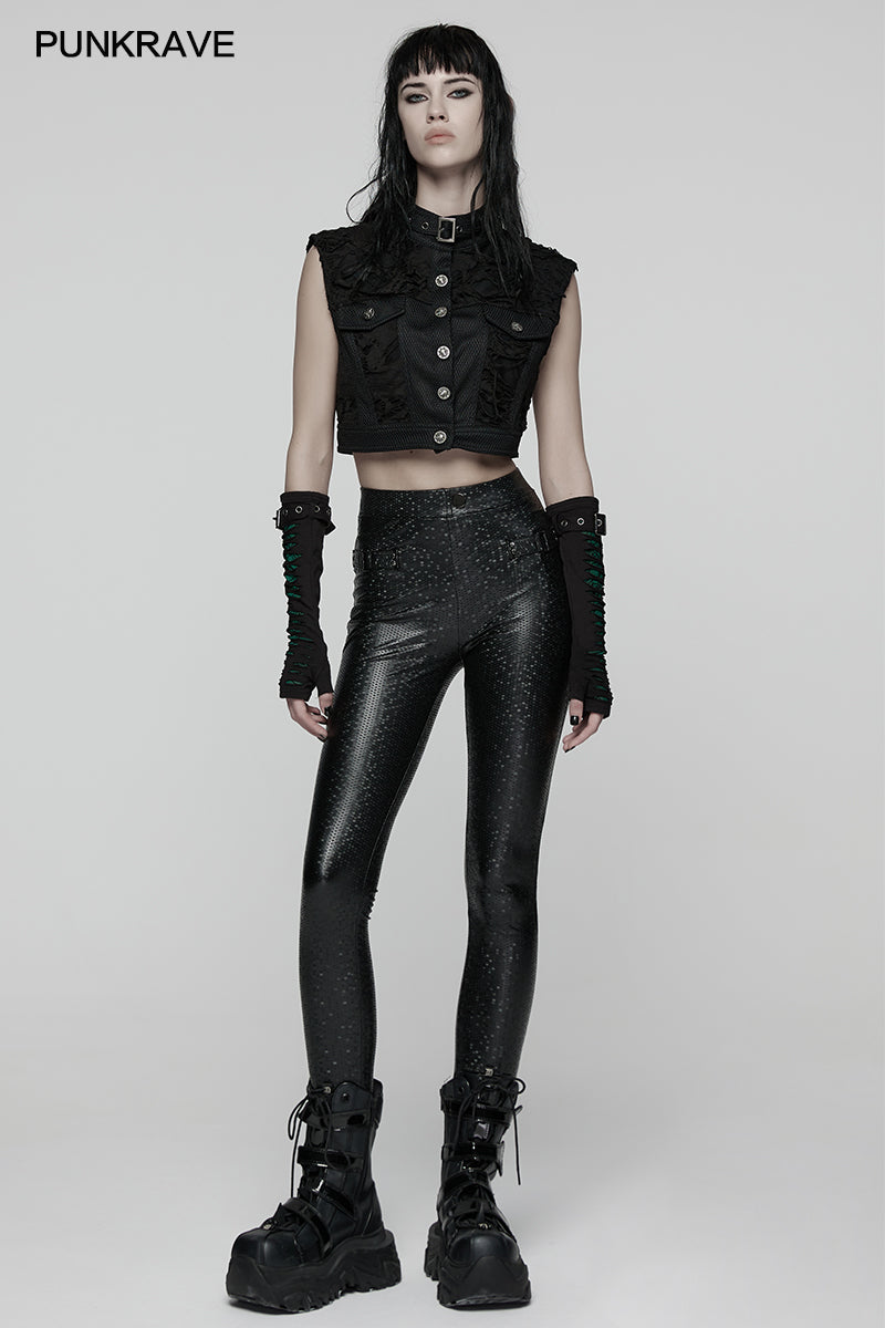 Punk Rave Ravenna Leggings in Black Prism Finish