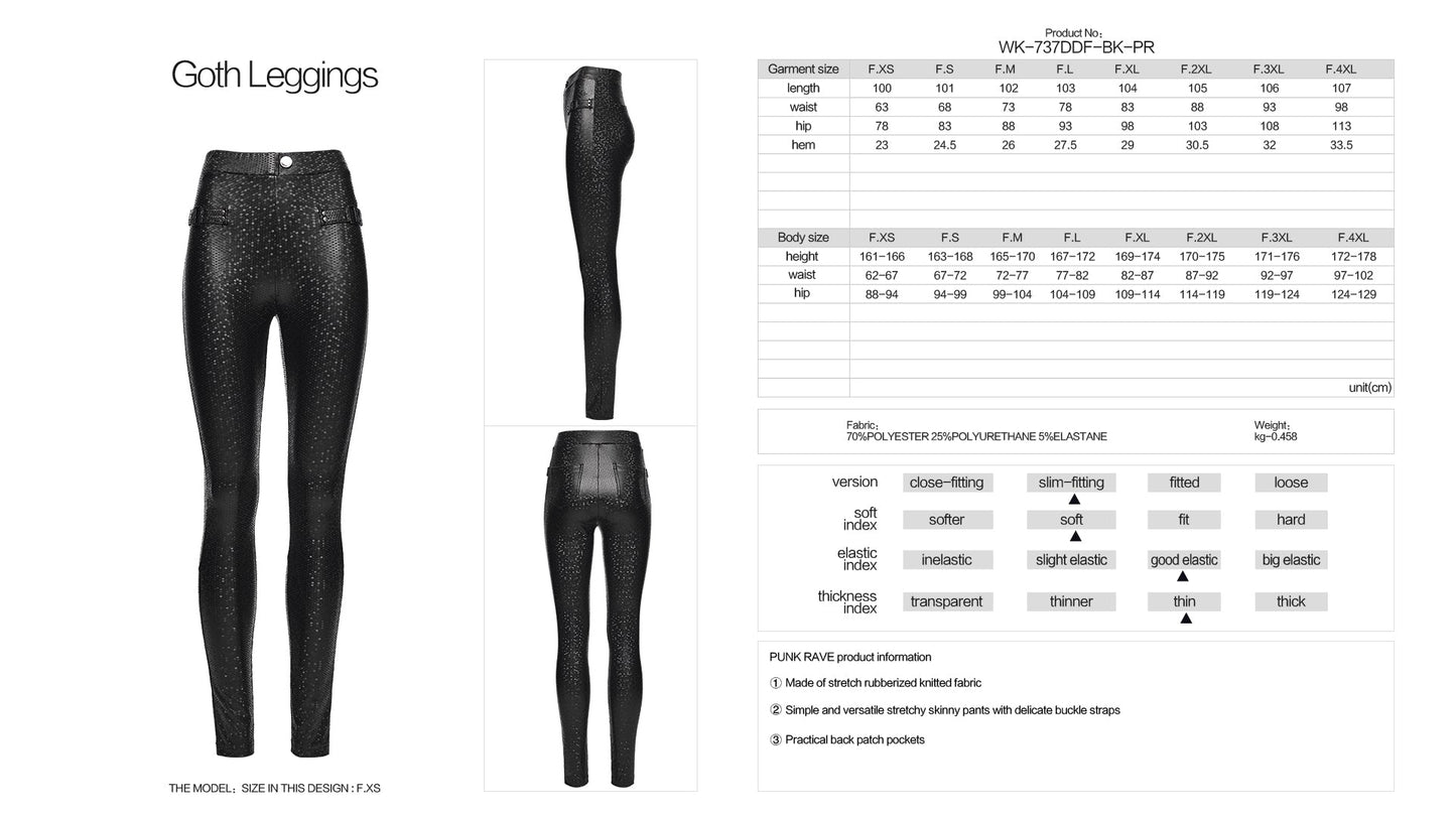 Punk Rave Ravenna Leggings in Black Prism Finish