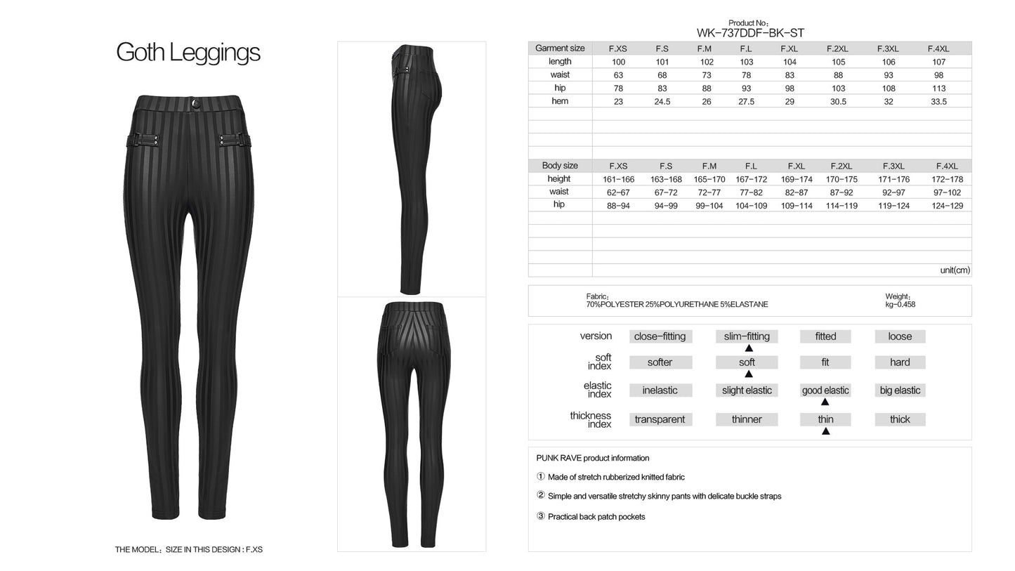 Punk Rave Althea Goth Contour Stripe Leggings