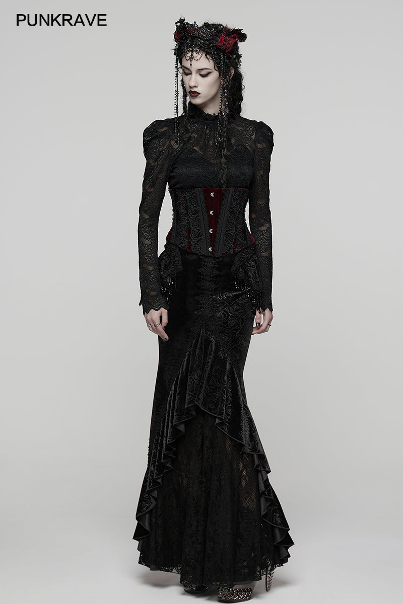 Punk Rave Goth Gorgeous Fishtail Skirt in Black