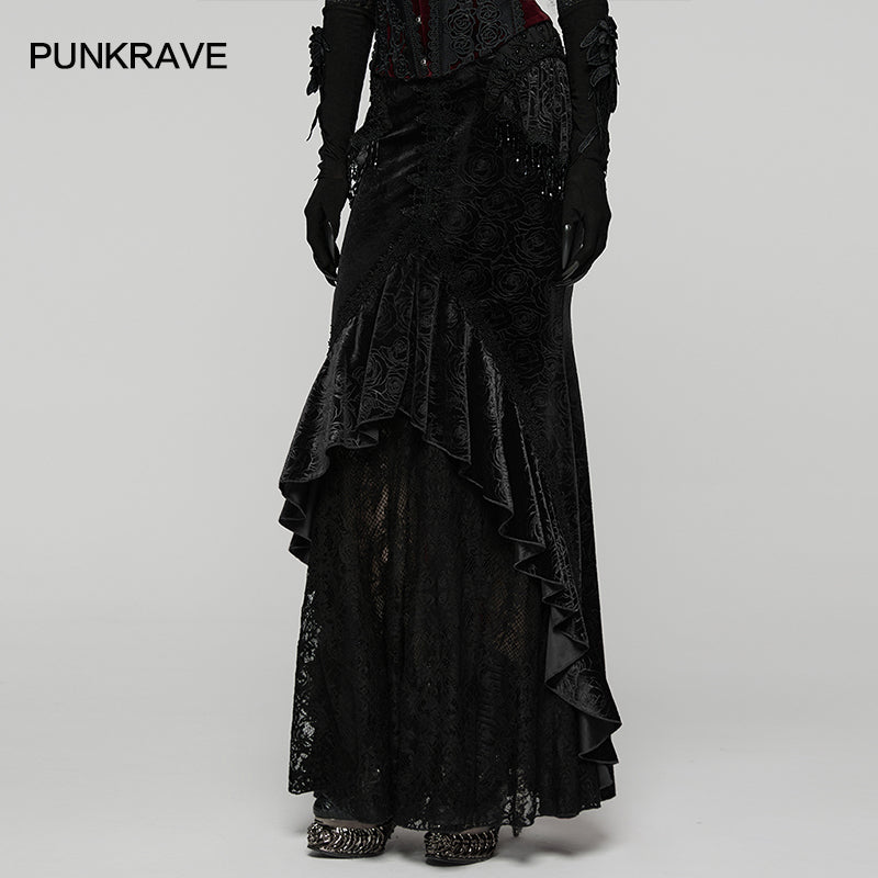 Punk Rave Goth Gorgeous Fishtail Skirt in Black
