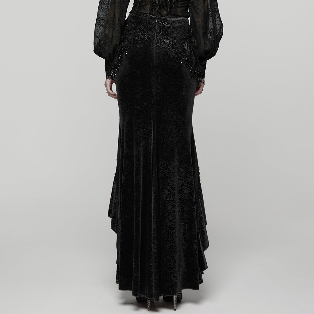 Punk Rave Goth Gorgeous Fishtail Skirt in Black