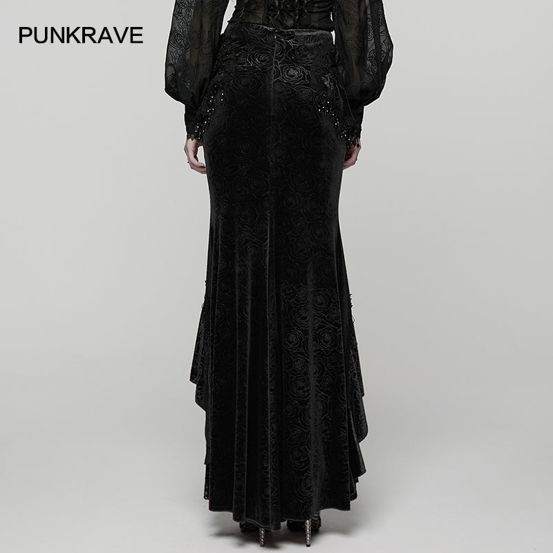 Punk Rave Goth Gorgeous Fishtail Skirt in Black