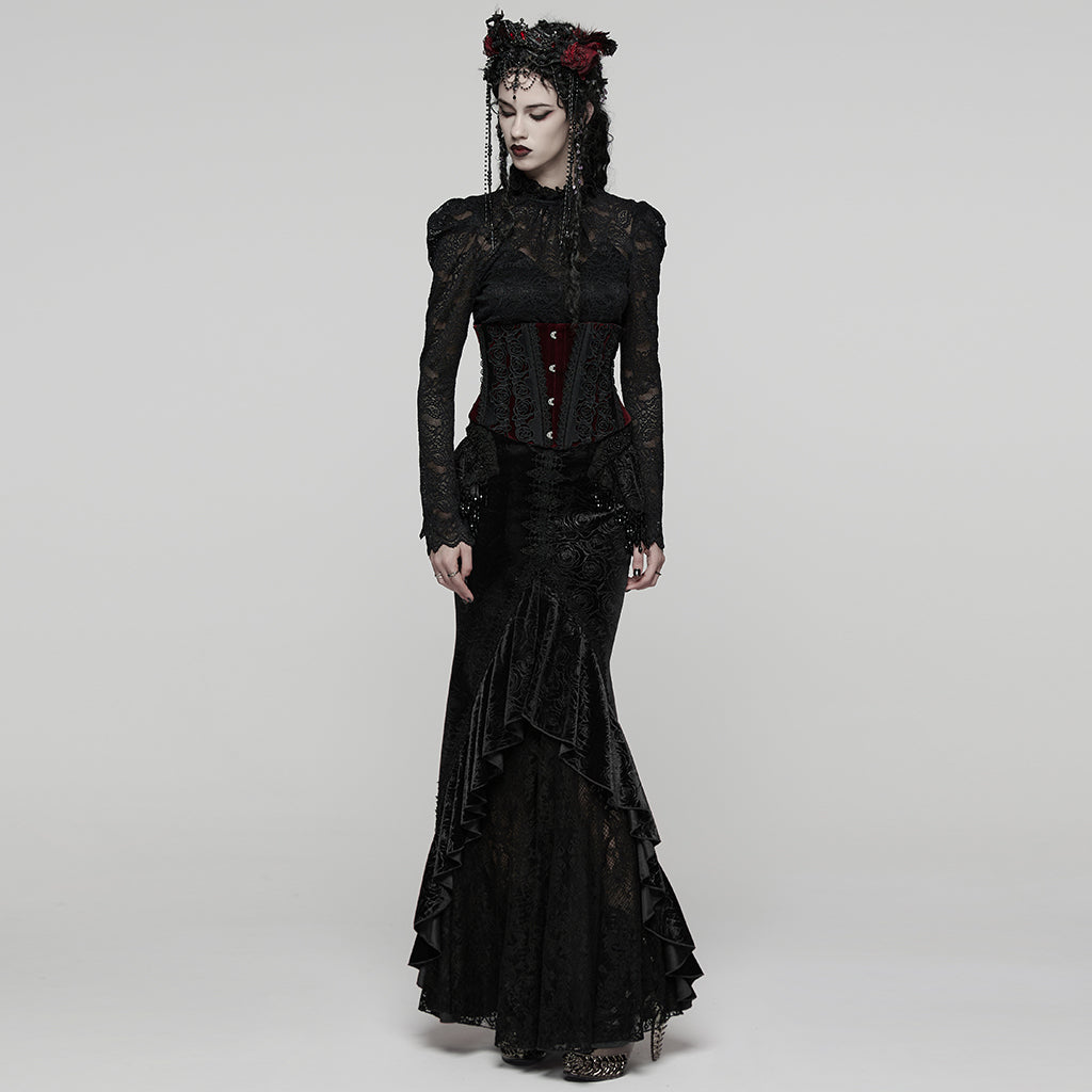 Punk Rave Goth Gorgeous Fishtail Skirt in Black