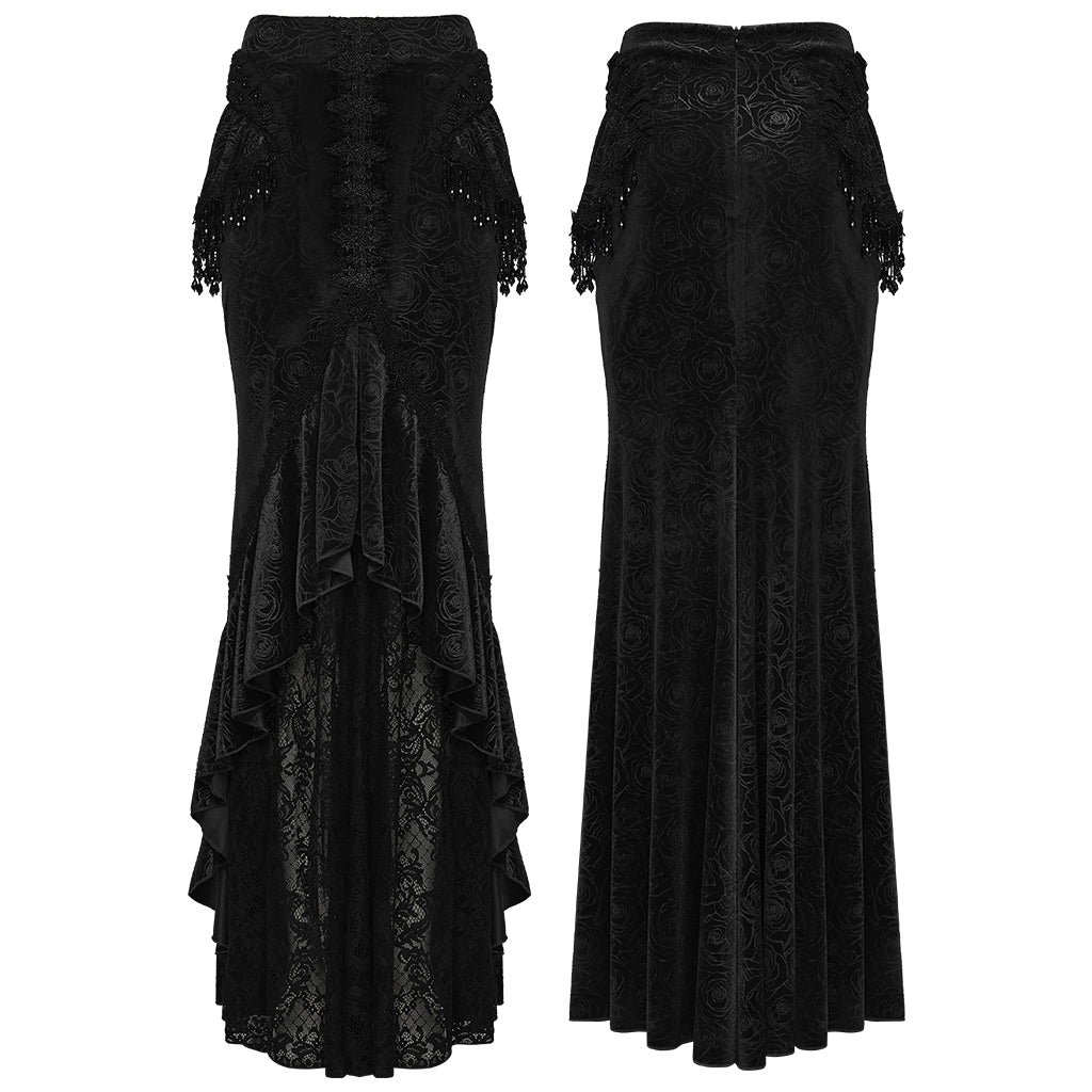 Punk Rave Goth Gorgeous Fishtail Skirt in Black