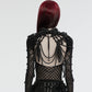 Punk Rave Aphrodite Black Beaded Necklace, Gothic-Style Fashion Accessory
