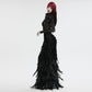 Punk Rave Aphrodite Black Beaded Necklace, Gothic-Style Fashion Accessory