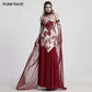 Punk Rave Dark Night Women's Vampire Cloak in Red