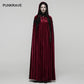 Punk Rave Seraphiel Gothic Velvet Cloak in Blood Red
