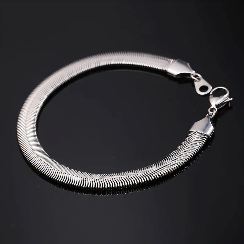 Titanium Steel Chain Bracelet, Gold or Silver Plated