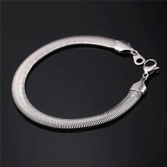 Titanium Steel Chain Bracelet, Gold or Silver Plated