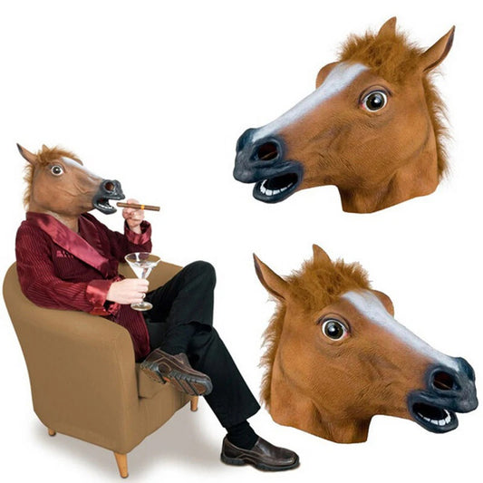 Horse Chimpanzee Sheep Wolf Llama, Animal Head Latex Party Mask