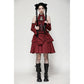 Dark in Love Rosalind Black and Red Tartan Cold Shoulder Halter Neck Dress