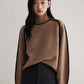 Half-Turtleneck Colour Contrast Women's Fashion Sweater