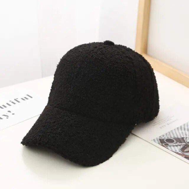 Spring-Autumn-Winter Fluffy Baseball Cap