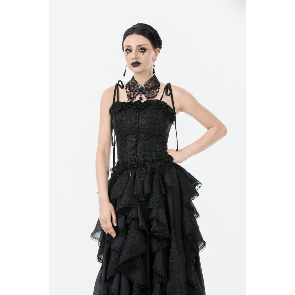 Dark in Love Lysandra Butterfly Lace Beaded Collar Necklace