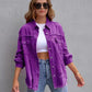 Vireous Women's Ripped Shirt Jacket Pastel Colours