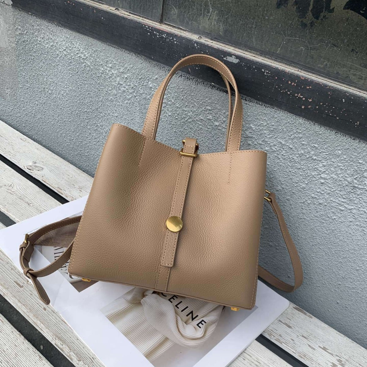 Vireous First Layer Cowhide Tote Genuine Leather Women's Bag