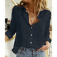 Vireous Women's Officewear Button Lapel Classic Blouse