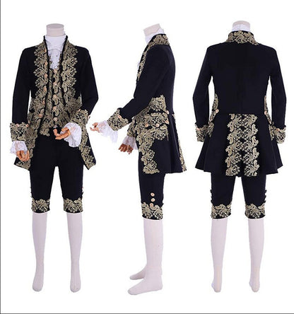 Men's Regency Stage Play Costume, Aristocrat Retro European, Embroidery Lace