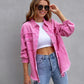 Vireous Women's Ripped Shirt Jacket Pastel Colours