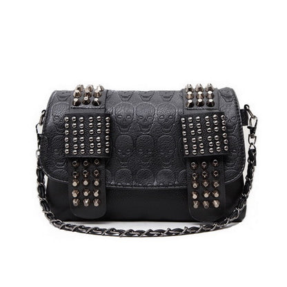 Riveted Skull Design Women's Shoulder Bag