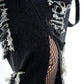 Vixxsin Runa Distressed Denim Maxi Skirt in Black Stonewash